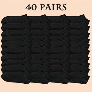 20/40/60켤레 기본 발목 양말, 블랙, 화이트, 그레이 색상 선택 가능. 통기성 및 흡습성, 봄과 여름에 적합. 내구성 및 내마모성, 누구에게나 활용도 높고 멋짐. 일상 출퇴근 및 스포츠에 이상적