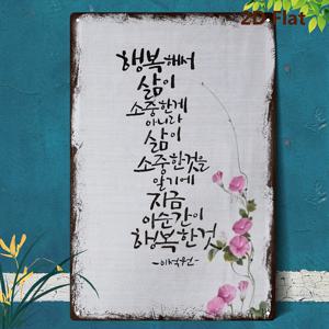 2D 플랫, 2D 플랫 - 2D 한국 스타일 메탈 사인, 이 빈티지 메탈 페인트메탈은 전통적인 매력을 보여줍니다. 20*30cm/8*12인치 크기의 클래식한 벽 장식용 명패로, 주방, 가족 방, 클럽, 바, 안뜰에 적합합니다, 2D 플랫