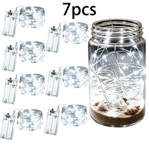7개 팩, 118인치, 화이트 LED 요정 조명 스트링, 다기능 장식 조명 스트링, 3미터 길이, 순백색, 크리스마스 트리 장식 조명, 장식품 장식, 할로윈, 발렌타인데이, 생일, 배터리 미포함