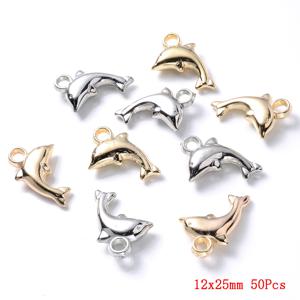 50개 플라스틱 CCB 재질 펜던트, 12X25mm 크기, 골드 및 실버 색상, 목걸이, 팔찌, 귀걸이 등 패셔너블한 주얼리 제작용으로 디자인|은목걸이