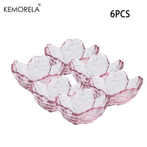 KEMORELA 6개 벚꽃 테마 유리 접시/조미료 접시, 창의적인 가정용 작은 접시, 식초 접시, 핫팟 조미료/소스 접시, 크리스마스 및 할로윈 모임에 적합