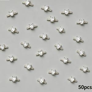 미니 눈물방울 라인석 네일 링 50개 - 반짝이는 골든 색상, 손톱 및 네일 플레이트용, 무취 DIY 네일 아트 장식, 손발톱용 소형 후프 액세서리, 파티, 결혼식, 데일리용 여성 네일 데코