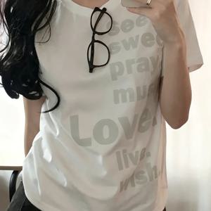 여성용 표준 사이즈 크루넥 반팔 티셔츠, 기계 세탁 가능 비정형 디지털 프린트 크루넥 티셔츠. 부드럽고 우아하며 데일리 캐주얼, 출퇴근, 데이트룩에 적합 - 비즈니스 캐주얼 및 코디