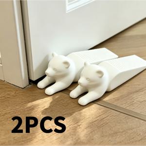 3D 프린팅 북극곰 모양 도어 스토퍼 2개, 고하중 미끄럼 방지 쐐기 도어 스톱, 내구성 있는 플라스틱 충돌 방지 도어 스토퍼, 바닥 보호대, 카와이 테마 홈 데코, 반려동물 견주를 위한 완벽한 선물, 쾅 닫히는 소음과 긁힘을 방지하는 튼튼한 도어 스토퍼