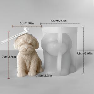 플러시 강아지 모양 실리콘 캔들 몰드, 다기능 DIY 캔들/비누/레진/석고 몰드, 귀여운 강아지 모양 캔들 몰드, 향기로운 수제 비누 및 캔들 제작용, 실리콘 몰드, 탈형이 쉬운