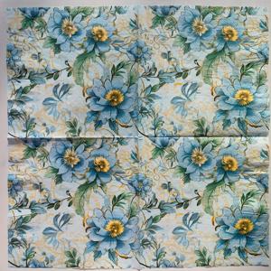 10-Pcs Boho Blue Print Paper Napkins - 2-Ply, 13x13 Inch, Decorative for Weddings, Valentine's Day, Mother's Day, Birthdays, and Parties, Floral Party Decorations for Halloween, Christmas