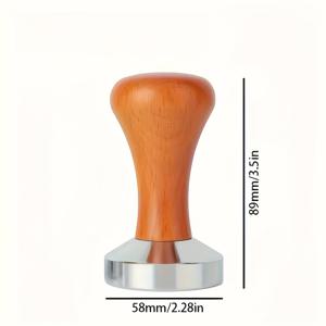 51mm/53mm/58mm 나무 손잡이 스테인리스 스틸 파우더 프레스 커피 도구, 스테인리스 스틸 솔리드 파우더 프레스 해머, 커피 모조, 텀퍼