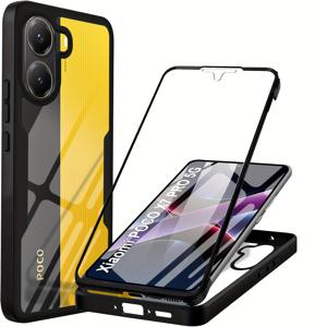 폰 케이스: 샤오미 포코 X7 Pro 5G 포코 X7 전용 360 풀 바디 충격 방지 케이스, 전면 및 후면 투명 커버 내장형 스크린 보호기