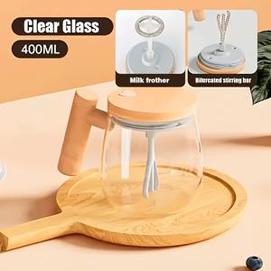 뚜껑이 있는 자동 교반 머그컵, 고속 전기 믹싱 컵, 13.53oz 자동 커피 교반기, 커피, 라떼, 카푸치노, 핫초코, 밀크쉐이크 등을 위한 휘스크 및 거품기 기능