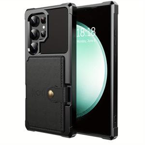 폰 케이스: 신상 고급 비즈니스 ZM03 시리즈 블랙 마그네틱 카드 홀더 방탄 폰 케이스 - 갤럭시 S9, S10, S20, S21, S22, S23, S24, S25 플러스 울트라용