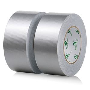 PA 실버리 덕트테이프 2롤 (50mm x 40y) - 강력, 유연성 있음, 잔여물 없음, 전천후 사용가능, 손으로 찢을 수 있는 고내구성 산업용 팩킹 & 수리용 초접착식 방수 헤비듀티 인더스트리얼 테이프, DIY 애호가 및 전문가용