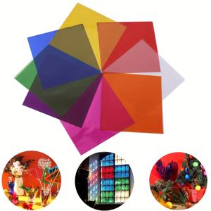 DIY 공예용 멀티컬러 셀로판 포장지 60매, 색상별 시트 포함, 선물 포장용 플라스틱 필름, 할로윈 크리스마스 장식용, 테마