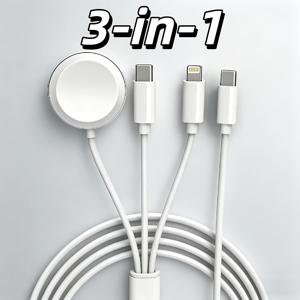 스마트워치 무선 충전기, 3-in-1 다기능 충전 케이블, 아이폰 16-15-14-13-12-기타 기기용, 동시에 세 대 충전 가능