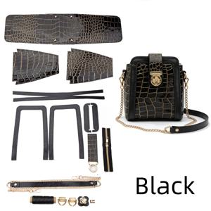 DIY 미니 크로스백 재봉 키트 세트, 악어무늬 골드 엠보싱 PU 가죽 제작, 초보자용 핸드백 DIY 재봉용, 일상 통근용 여름 크로스백, DIY 지갑 만들기
