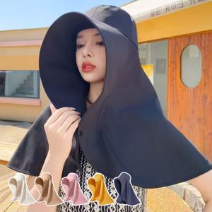 1개 여성용 50세 이상 썬햇, 목 덮개 포함, 통기성 좋은 넓은 챙 버킷햇, 접이식, 야외 사이클링 낚시 하이킹 해변 여행용