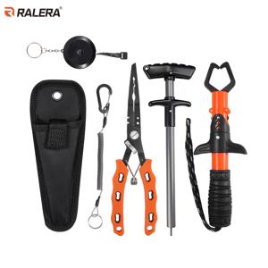 RALERA 완전한 낚시 도구 세트: 연장형 이글클로 낚시 펜치, 물고기 조절 도구, 텔레스코픽 줄자, 안전 랜야드 포함 낚싯바늘 제거기, 나일론 가방 수납, 바닷물 및 민물 낚시꾼용