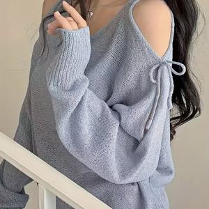 봄/가을 오프숄더 스웨터 긴팔 활용도 높은 탑