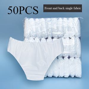 BO 여성용 일회용 속옷 50매입 - 미용실, 스파, 사우나용 비행기 기내 반입 불가 삼각 팬츠, 개별 포장, 무취, 위생적인 일회용 속옷 (배터리 불필요)