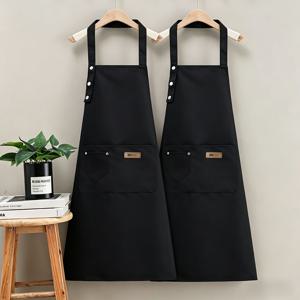 2개 세트 79Cm X 69Cm 남녀공용 캔버스 앞치마 조절 가능 턱받이 스타일 | 요리, 베이킹, 그릴용 포켓이 있는 튼튼한 주방 앞치마