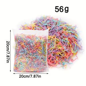 56g Colored Shredded Paper Filler Suitable for Easter Gift Basket Filling, Macaron Colors (Yellow, Blue, Pink, Purple) - Folded Paper Confetti for Box & Bag Paaging, Wedding,, Christmas Decorations