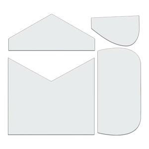 화장품 가방, 클러치백, 동전 지갑용 퀼팅 टेम플릿 DIY 투명 PET 사전 절단 비정형 모양 재봉틀 टेม플릿 4개 세트 - 수제 재봉 도구, 퀼팅 및 프로젝트에 완벽, 동전 지갑 제작에 이상적