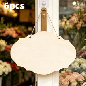 6개 빈 나무 태그, DIY 핸드페인팅 나무 간판, 안뜰 장식 집 번호판, 낙서 및 핸드페인팅 및 조각용 전원풍 장식 태그, 꽃집, 커피숍, 결혼식 및 파티 장식용으로 이상적
