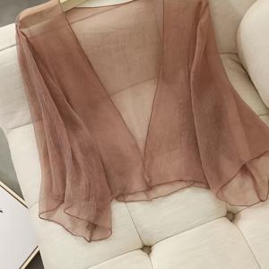 여름용 스카프와 치파카드 비치웨어, 여성용 숏 루즈 에어컨셔츠, 얇은 코트, 긴팔 블라우스