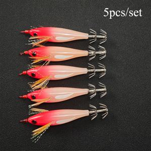 오징어 징 이기 세트 5개/세트, 야광 오징어 징 키트, 오징어, 문어, 오징어fish용 인조 미끼