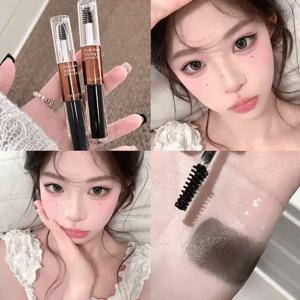 듀얼 엔드 쉐이핑 틴트 아이브로우 젤, 눈썹 정리 젤, 3D 눈썹 쉐이핑, 야생 눈썹 정리, 2가지 색상 롱래스팅 비비드 워터프루프 땀 방지, 섬세한 브러쉬 헤드 정밀한 어플리케이션, 간편하게 입체적인 눈썹 메이크업을 연출할 수 있습니다