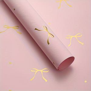 리본 패턴이 있는 고품질 꽃무늬 선물 포장지 5장 - 생일, 결혼식 및 특별한 날을 위한 꽃무늬 포장지, 생일 장식용