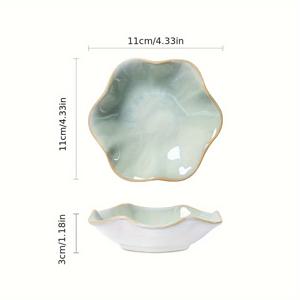 반지용 주얼리 트레이, 세라믹 소형 장식 트레이, 꽃무늬 물결 모양의 열쇠 트레이, 생일 파티, 결혼식 및 홈 데코에 적합, 현관 테이블 및 거실 화장대에 이상적, 주얼리 트레이