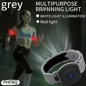 PHFRQ - 1개 LED 러닝 암밴드 라이트, USB 충전식, 팔/다리 착용 가능, 3가지 조명 모드, IP65 방수, 러닝·캠핑·야외 활동에 적합 | 조절 가능한 휴대용 멀티씬 어깨끈형 LED 라이트