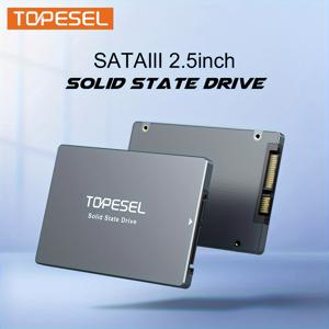 TOPESEL 512GB/256GB/128GB SATA III SSD 2.5인치 내장형 솔리드 스테이트 드라이브 SATA III 내장 SSD 2.5인치 내부 하드 드라이브 SSD 최대 500MB/s 성능 향상, PC, 노트북, 태블릿, 데스크탑 등에 적합|태블릿PC
