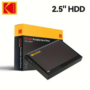 Kodak 500GB/1TB/2TB 외장 하드 드라이브, 플러그 앤 플레이, 고속 휴대용 하드 드라이브, 130Mb/S 전송 속도, 노트북, PC, Mac, PS4, Xbox 호환