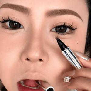4지창 타투 아이브로우 펜슬 리퀴드 아이브로우 듀얼 브러쉬 눈썹펜 아이브로펜슬 자연눈썹 메이크업 워터프루프 롱래스팅 초보자용 브로우 펜슬 아이 메이크업