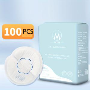 일회용 수유 유방 패드 100개, 안전하고 건조함, 통기성, 초박형, 개별 포장