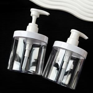 500ml 투명 스퀴즈 디스펜서 병, 로션, 샤워젤, 핸드 솝, 샴푸 보관 및 분배용 넓은 입구 대용량 병