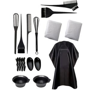 17pcs/17pcs 세트 헤어 염색 도구 키트 스카프 클립 장갑 헤어 염색 특수 세트 가정용