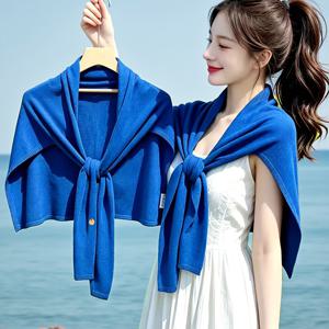 여성 가디건 - 여름용 부드러운 아우터 드롭 숄더 스타일 에어컨 방 숄 타이 프론트 가디건 올 시즌 출퇴근 넥 스카프 랩 간편 솔리드 엘레강트 스카프 - 패션 의류 추가, 선물