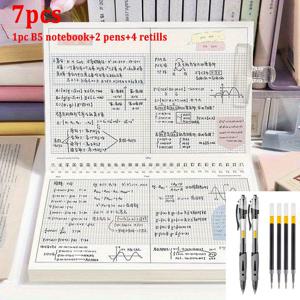 B5 사이즈 플립탑 나선형 공책 1개 + 펜 2개 + 리필심 4개 - 색인 페이지 포함 두꺼운 종이, 무광 표지, 대학 시험 준비, 공부 필기, 수정용으로 이상적, 대학용 공책 | 무광 표지 공책