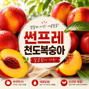 썬프레 천도복숭아 아삭한 식감 복숭아 랜덤과 3kg