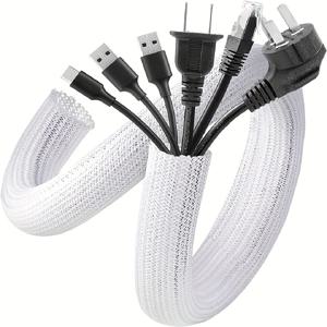 39인치 반분 코드 보호 튜브 케이블 슬리브 USB 전원 및 오디오 비디오 케이블용 - 고양이 씹기 방지