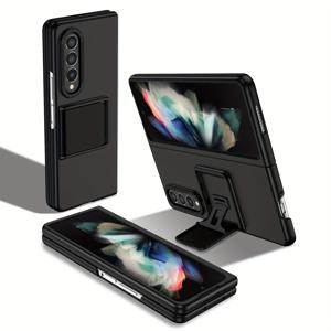 삼성 갤럭시 Fold5 Fold 4 Fold3 5G용 접이식 스탠드 폰 케이스, 내장 조절 가능한 킥스탠드 매트 폴딩 폰 백 커버 보호용 충격 방지 코크