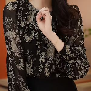 레트로 코트 스타일 플로럴 연령 감소 감성 어머니 옷