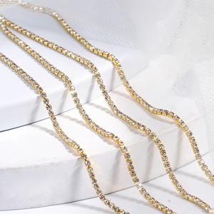 1개 3mm 반짝이는 실버 라인스톤 체인, 네일 아트 장식, 신발 및 의류 장식, 휴대폰 케이스 및 컵 장식 등 DIY 액세서리용 (샤프트 미포함)
