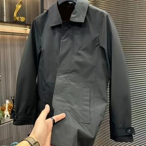 남성용 올매치 미드 레인지 패션 봄 가을 라펠 트렌치 코트 남성 캐주얼 스타일 이지 라이트 럭셔리 아우터