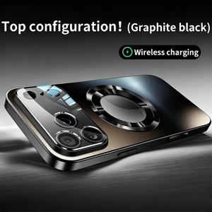 휴대폰 케이스 - 신상 코스믹 오렌지 럭셔리 무광 휴대폰 케이스, 아이폰 17 Pro Max Air 16 15 14 13 12 Pro 남녀 공용 마그네틱 무선 충전 지원, 17 Pro 케이스, 유리 카메라 렌즈 보호, 충격 방지 후면 커버