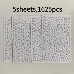 1625 다기능 자체 접착 화이트 스티커 5장, 화이트 평면 스티커 - 얼굴 장식, 메이크업, 네일 아트, DIY 공예, 홈 데코레이션용 | 할로윈, 크리스마스, 추수감사절