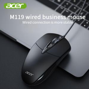 에이서 제품 M119 유선 마우스, 가정용, 비즈니스용, 게이밍용 휴대용 사무용 마우스, 조용한 클릭, USB 플러그 앤 플레이, 노트북 및 데스크탑과 호환
