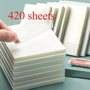 420 투명 포스트잇 7패드, 7.59 X 7.59cm 정사각형 접착식 메모지, 저널링 및 책 주석용, 학교 및 사무실 정리를 위한 이상적인 선택